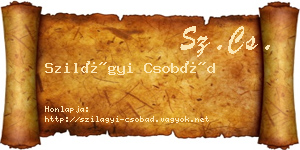 Szilágyi Csobád névjegykártya