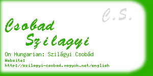 csobad szilagyi business card